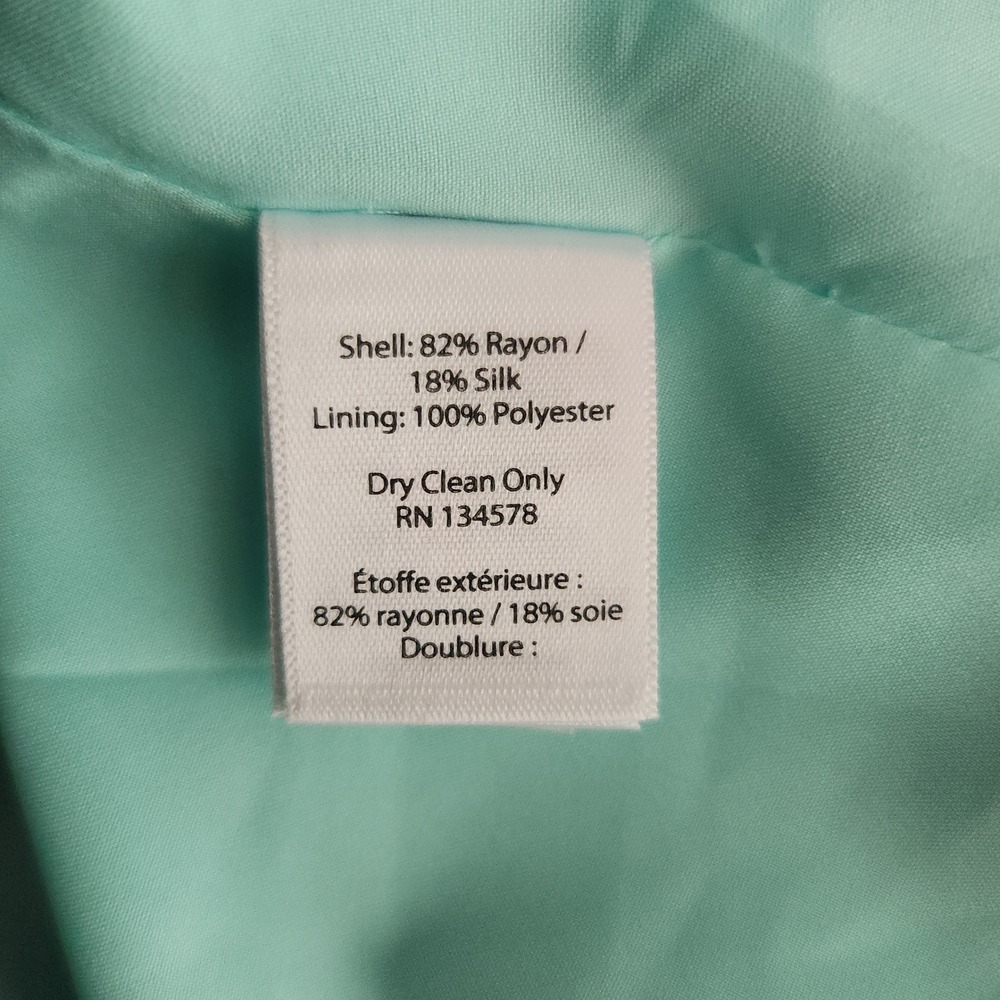 VINEYARD VINES Silk Blend Ruffle One-Shoulder Dress Blue Palm Leaf Size 2 $198 - Picture 7 of 7